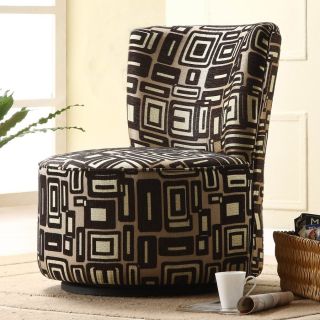 Homelegance Easton Brown Geometric Pattern Accent Chair