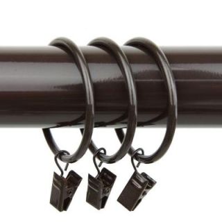 Rod Desyne 2 in. Decorative Rings in Cocoa with Clips (Set of 10) 1929 007