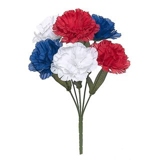 13 inch Red/ White/ Blue Carnation Bush (Pack of 24)  
