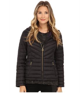 MICHAEL Michael Kors Short Zip Packable Down Black/Purple