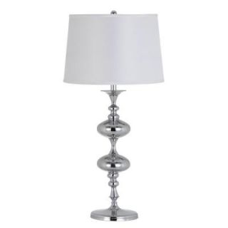 CAL Lighting 28 in Chrome Table Lamp Pair with Shades BO 2244TB/2