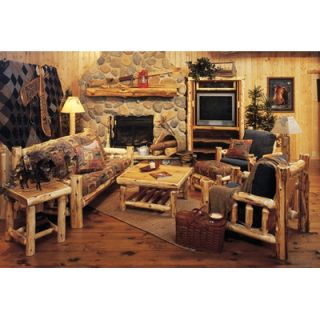Fireside Lodge Traditional Cedar Log Coffee Table Set