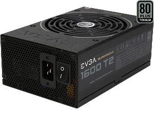 EVGA 220 T2 1600 X1 80 PLUS Titanium 1600 W 10 yr Warranty ECO Mode Fully Modular NVIDIA SLI Ready and Crossfire Support continuous Power Supply