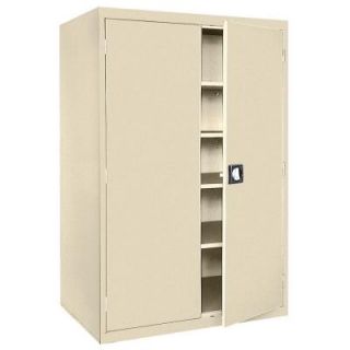 Sandusky Elite Series 78 in. H x 46 in. W x 24 in. D 5 Shelf Steel Recessed Handle Storage Cabinet in Putty EA4R462478 07