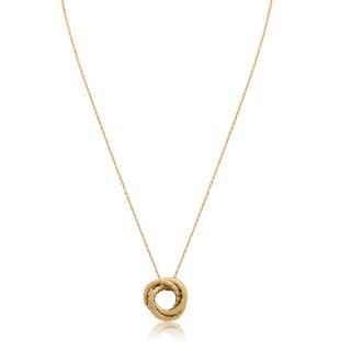 Gioelli 14k Gold Textured Interlocking Circles Pendant Necklace