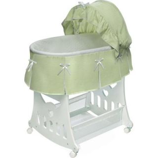 Badger Basket Waffle Pleated Portable Bassinet 'n Cradle with Toy Box Base