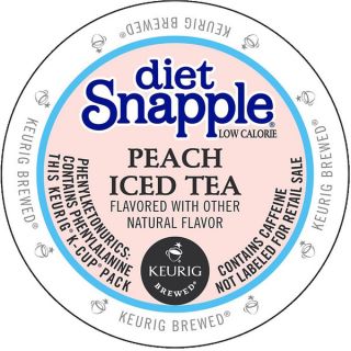 Snapple Diet Peach Iced Tea K cup Portion Pack