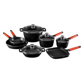 Fundix by Castey 11 piece Red Handle Cookware Set