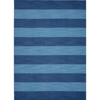 Flat Weave Stripe Pattern Blue (8x10)   PV36 Area Rug