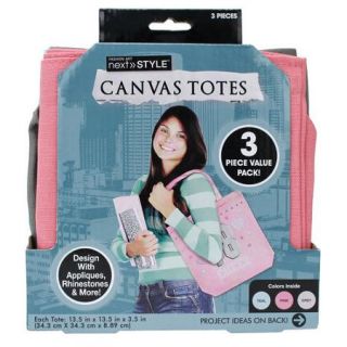 Next Style Canvas Tote Bags, 3 Pack