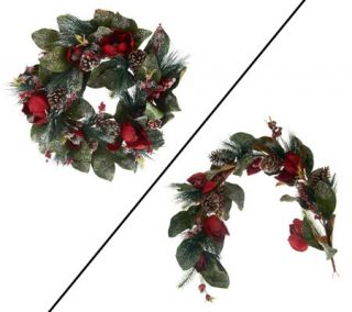 Magnolia and Pinecone 26 Wreath or 4 Garland by Valerie —