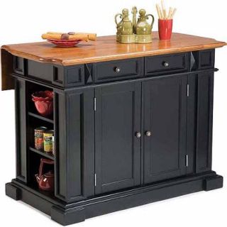 Home Styles Traditions Kitchen Island, Black/Distressed Oak