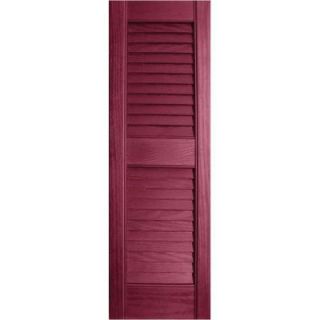 Ekena Millwork 14 in. x 25 in. Louvered Shutters Pair Berry Red LVL15X025BE