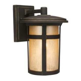 Home Decorators Collection Round Craftsman 1 Light Dark Rubbed Bronze Outdoor Wall Lantern 23132