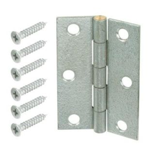 Everbilt 2 1/2 in. Galvanized Non Removable Pin Narrow Utility Hinge (2 Pack) 14479