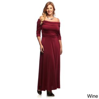 Evanese Womens Plus Size Shiny Venezia Long Dress with Shoulder Bands