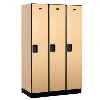 Salsbury Industries 21000 Series 1 Tier Wood Extra Wide Designer Locker in Maple   15 in. W x 76 in. H x 21 in. D (Set of 3) 21361MAP