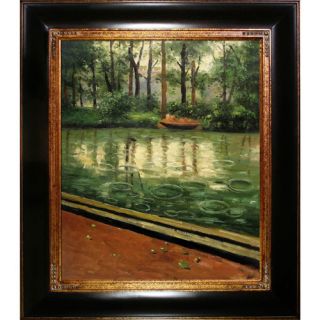 The Yerres, Effect of Rain by Caillebotte Framed Hand Painted Oil on