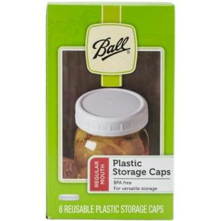 Ball Plastic Storage Caps 8/Pkg Regular Mouth
