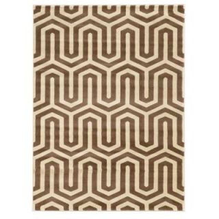 Linon Home Decor Roma Collection Bridle Ivory and Beige 8 ft. x 10 ft. Indoor Area Rug RUGRA0881