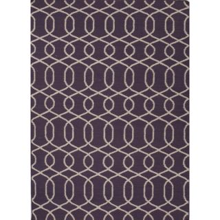 Flat Weave Geometric Pattern Purple/Ivory (9x12)   UB12 Area Rug