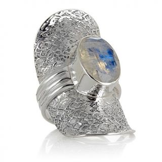 Himalayan Gems™ Textured "Saddle" Gemstone Sterling Silver Ring