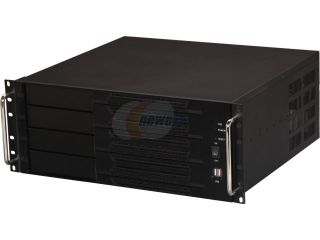 Athena Power RM 4U400S85 Black Aluminum Front Panel 4U Rackmount Server Case w/ PS2 850W 80 PLUS BRONZE 4 External 5.25" Drive Bays