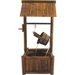 Stonegate Designs Wishing Well with Fountain — Square Base, Model# DSL-2406  Lawn Ornaments, Planters   Fountains