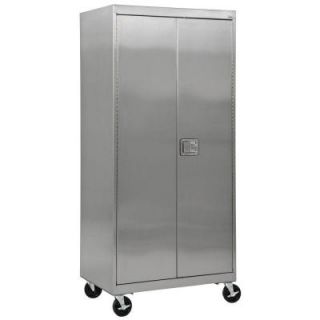 Sandusky 36 in. W x 24 in. D x 84 in. H Stainless Steel Mobile Cabinet with Paddle Lock ST4D362478 XX