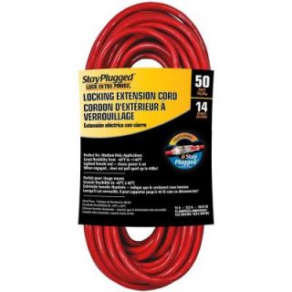 Cerrowire 50 ft. 14/3 Stay Plug Extension Cord   Red 630 34033BR
