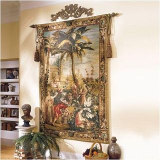 Tapestries, Ltd. European Jacquard woven Asian Palm and Gatherers Tapestry