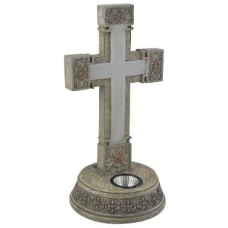 Moonrays Outdoor Polyresin Solar Powered LED Lighted Cross Statue DISCONTINUED 92302