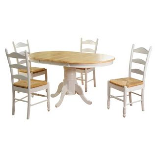 Piece Farmhouse Ladder Back Dining Table Set   White