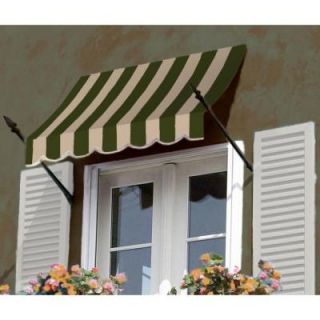 AWNTECH 6 ft. New Orleans Awning (31 in. H x 16 in. D) in Sage/Linen/Cream Stripe NO21 6SLCR