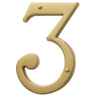 Baldwin 90673 Address Numbers House Number Home Accents 3 ;Lifetime Polished Brass