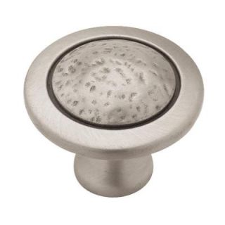 Liberty Circles and Scrolls 1 1/2 in. Brushed Satin Pewter Rough and Smooth Cabinet Knob PBF532H BSP C