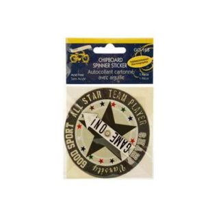 Game On Chipboard Spinner Sticker   Set of 24