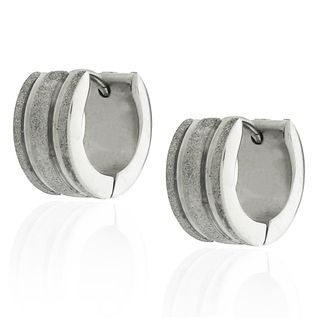 Moise Stainless Steel Satin Cuff Earrings
