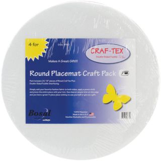 Craf Tex Round Placemat Craft Pack 16 Round White 4/Pkg