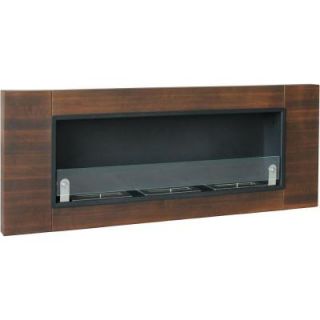 Nu Flame 53.5 in. Wide Finestera Tres Vent Free Ethanol Fireplace in Dark Walnut Finish NF W4FIT