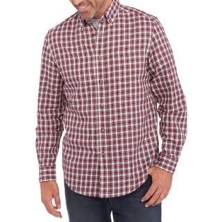 George Men's Long Sleeve Twill Plaid Shirt