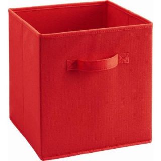 SystemBuild 10.5 in. x 11 in. x 10.5 in. 5.25 gal. Red Fabric Storage Bin 7701496S