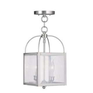 Filament Design 2 Light Brushed Nickel Pendant with Seeded Glass Shade CLI MEN4045 91