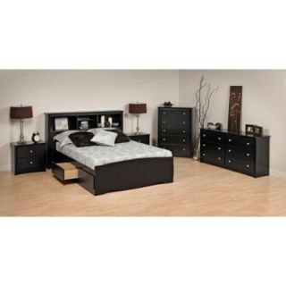 Sonoma Platform Storage Bedroom Set FinishBlack,Set6 Piece,SizeFull
