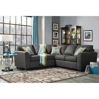 Furniture of America Parker 2 Piece Fabric Sectional Sofa   Gray