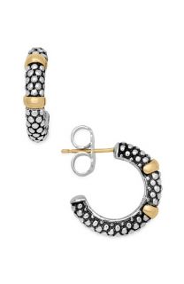 LAGOS Two Tone Caviar Hoop Earrings
