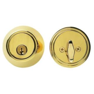 Global Door Controls Single Cylinder Bright Brass Residential Deadbolt GLS660 605