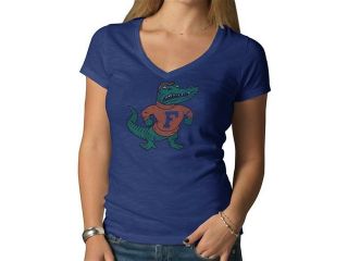 Florida Gators 47 Brand NCAA Scrum Basic Blue WomensV Neck T Shirt (L)