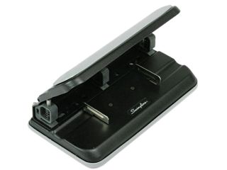 Swingline 74300 32 Sheet Easy Touch Three  to Seven Hole Punch, 9/32 Diameter Hole, Black/Gray