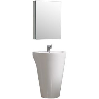 Parma 23 Single Pedestal Modern Bathroom Vanity Set with Mirror by